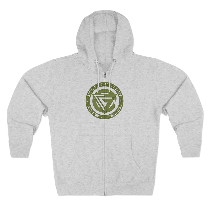 CG SGL SKULL DRAGON TIGER BELL ARMY GREEN /LIFT OR DIE ZIP UP