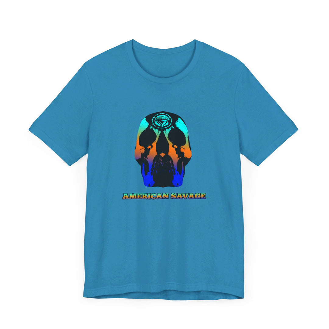 SKULLATOR BLUE ORANGE AQUA  /AMERICAN SAVAGE