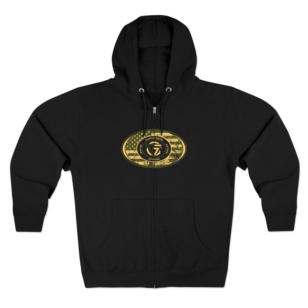CG TIGER FLAME SAND/GREEN ARMY TIGER/I AM THE ONE ZIP UP