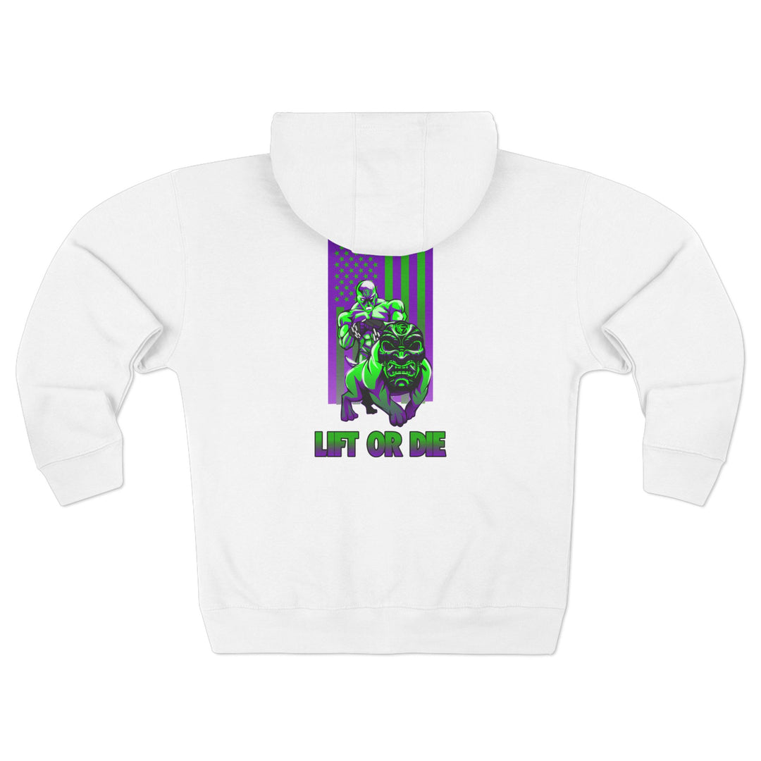 CG ANGRY DOG PURPLE GREEN/LIFT OR DIE ZIP UP