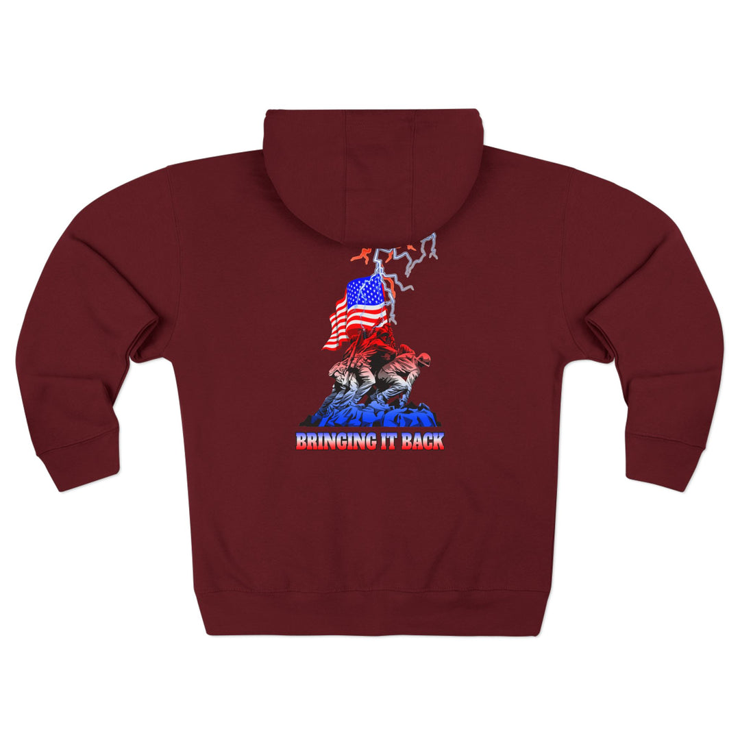 CG A AMERICAN WARRIORS RED WHITE BLUE FADE /BRINGING IT BACK ZIP UP