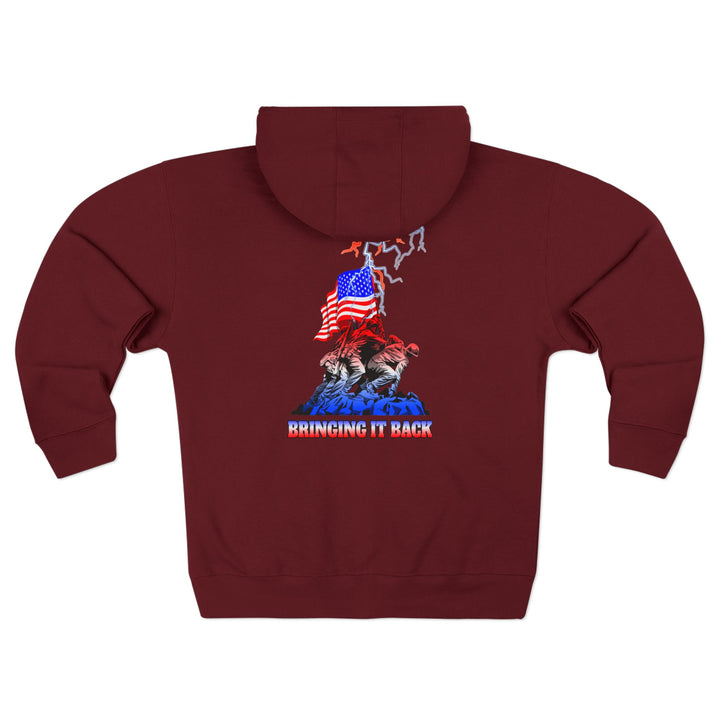 CG A AMERICAN WARRIORS RED WHITE BLUE FADE /BRINGING IT BACK ZIP UP