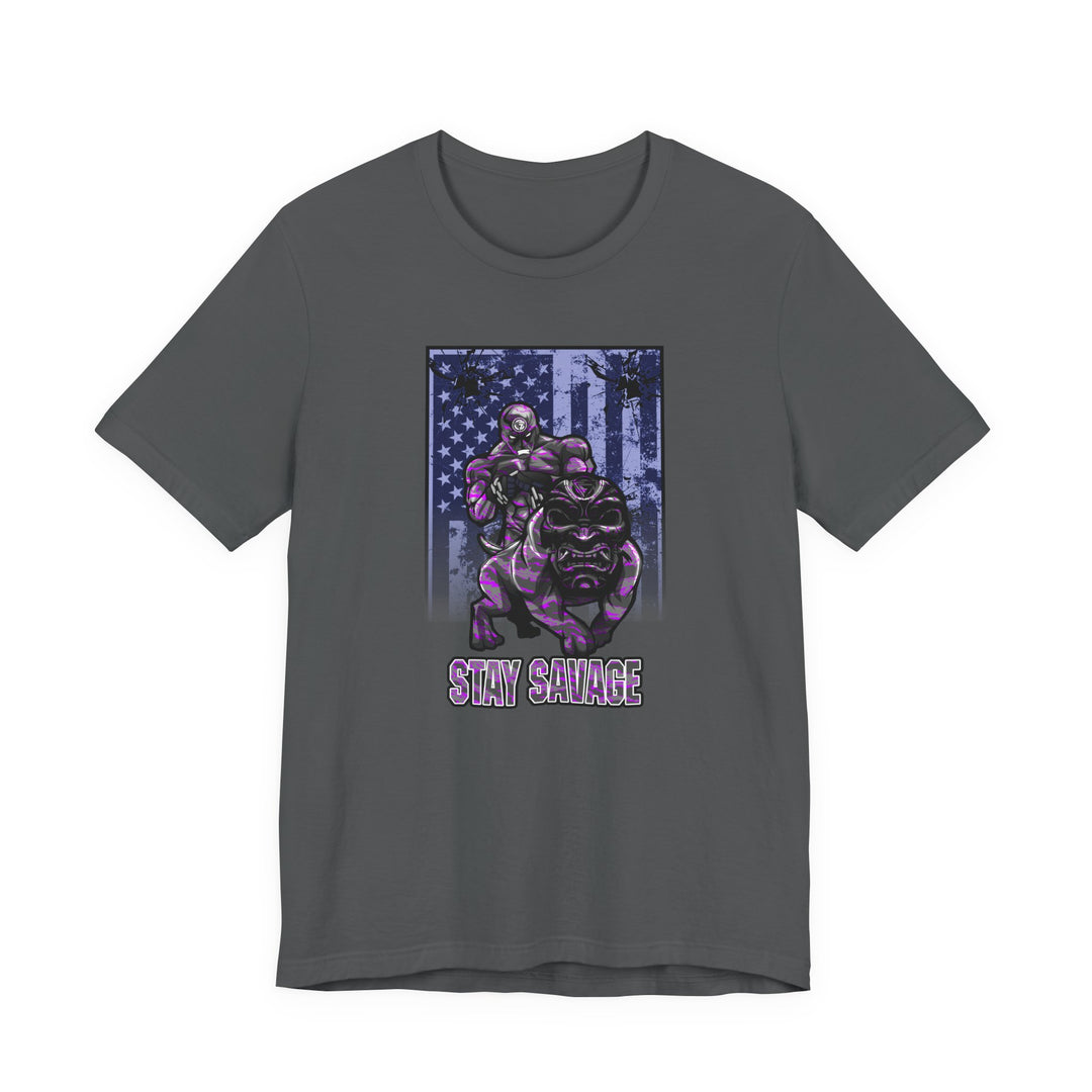 ANGRY DOG FLAG PURPLE GREY CAMO/STAY SAVAGE