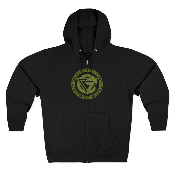 CG SGL SKULL DRAGON TIGER BELL ARMY GREEN /LIFT OR DIE ZIP UP