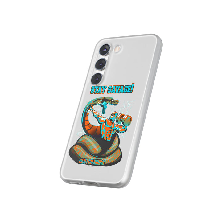 MAC VS SNAKE MIAMI COLORS AQUA ORANGE PHONE CASE /STAY SAVAGE