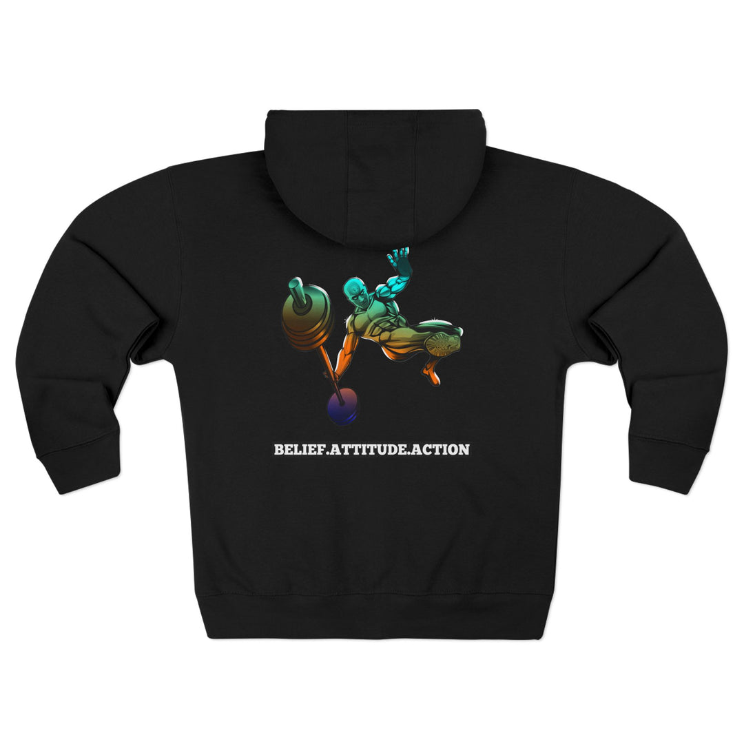 CG MAC JUMP BLUE ORANGE AQUA FADE /BELIEF ATTITUDE ACTION ZIP UP