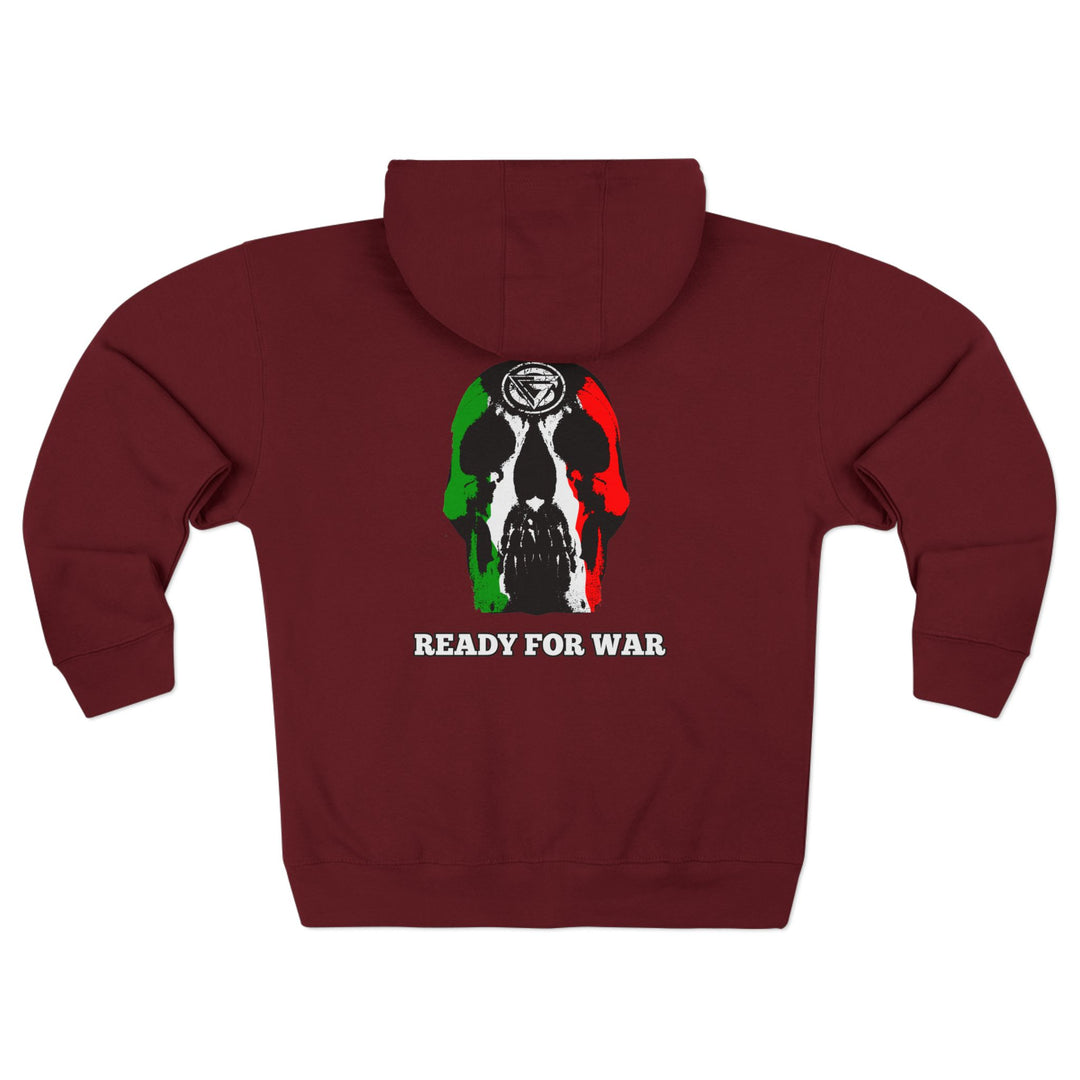 CG SKULL RED WHITE GREEN /READY FOR WAR ZIP UP