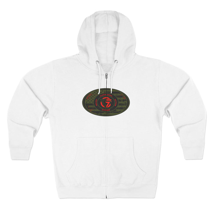 DYNAMITE TIGER RED GREEN YELLOW/LIVE FREE OR DIE ZIP UP