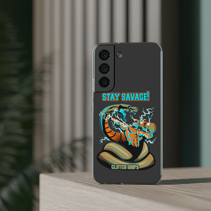 MAC VS SNAKE MIAMI COLORS AQUA ORANGE PHONE CASE /STAY SAVAGE