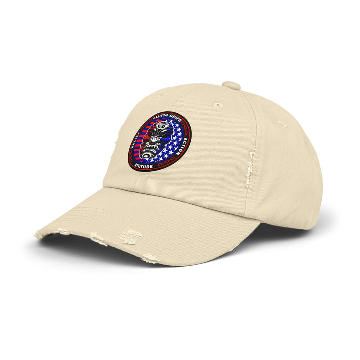 SAMURAI MASK RED WHITE BLUE FLAG/BELIEF ATTITUDE ACTION CAP