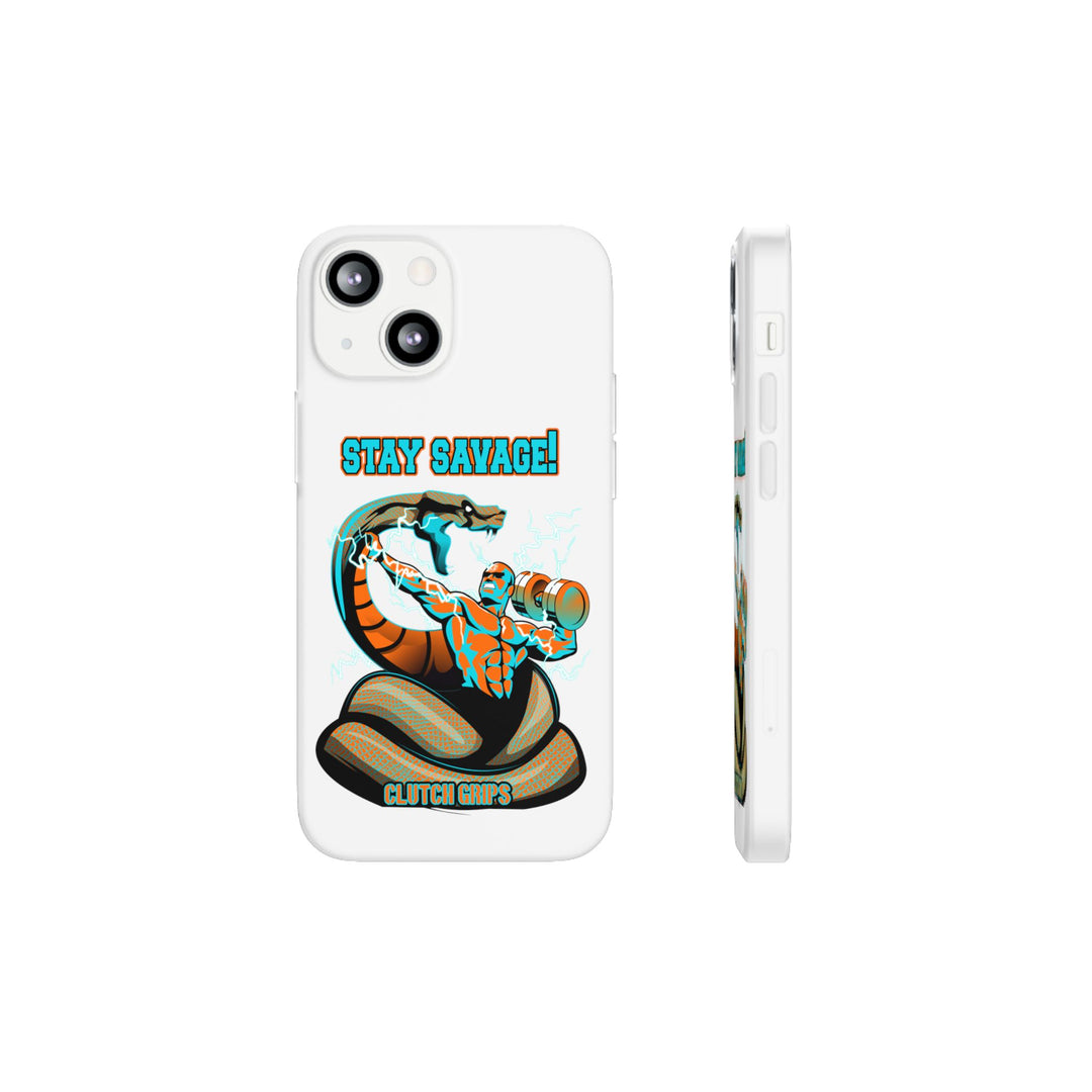 MAC VS SNAKE MIAMI COLORS AQUA ORANGE PHONE CASE /STAY SAVAGE