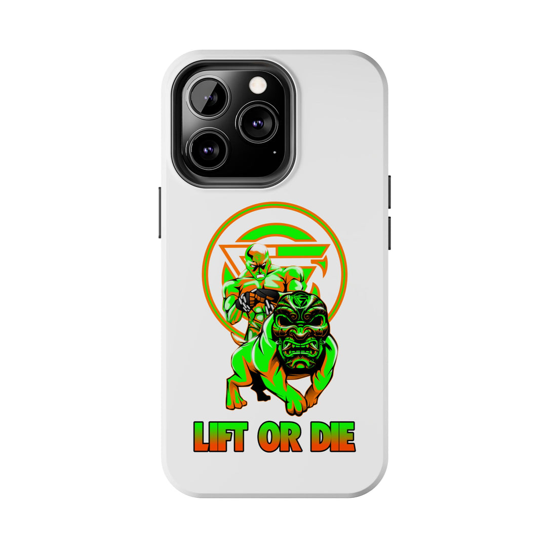 ANGRY DOG ORANGE GREEN PHONE CASE /LIFT OR DIE