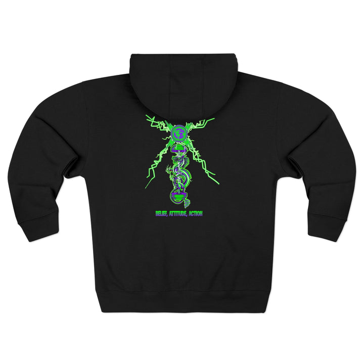 CG DRAGON BELL LIGHTNING  PURPLE GREEN/BELIEF ATTITUDE ACTION ZIP UP