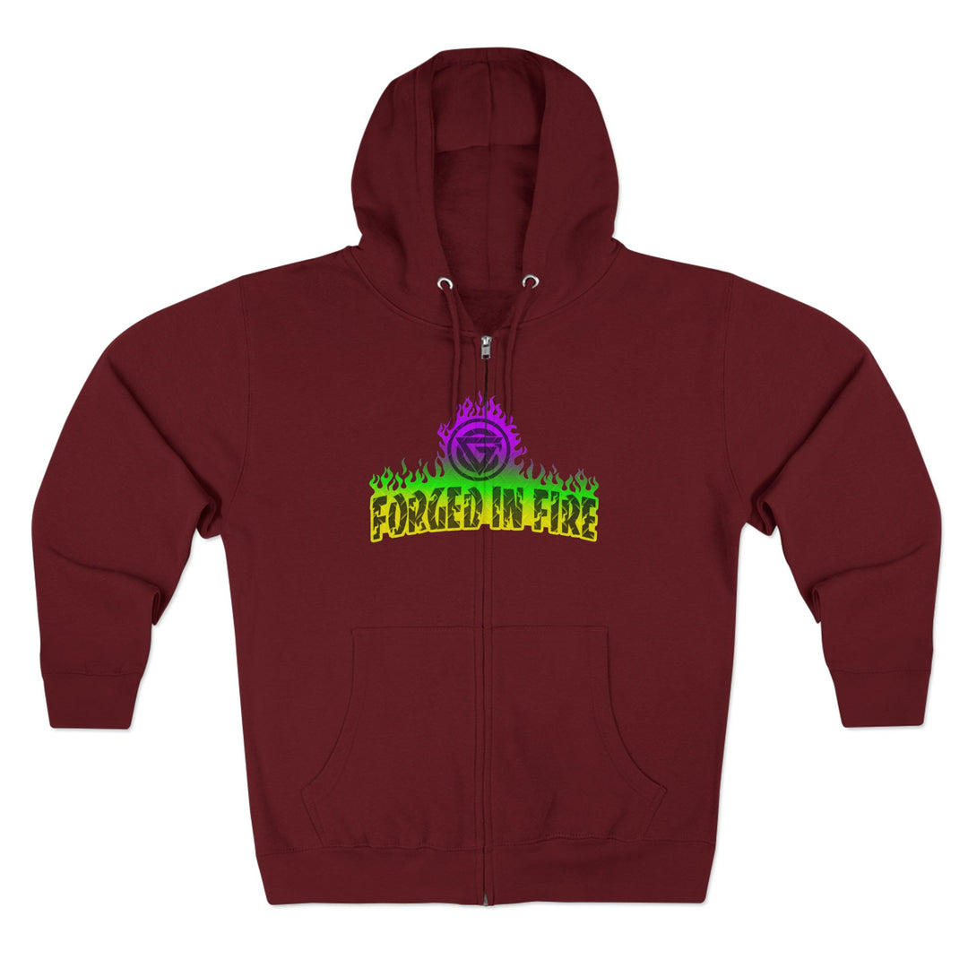 TIGER FLAME YELLOW GREEN PURPLE/READY FOR WAR ZIP UP