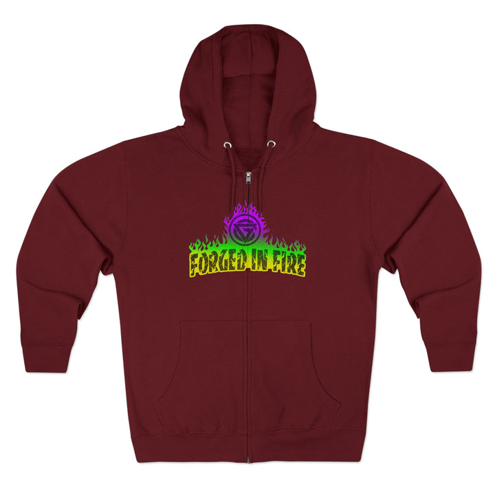 TIGER FLAME YELLOW GREEN PURPLE/READY FOR WAR ZIP UP