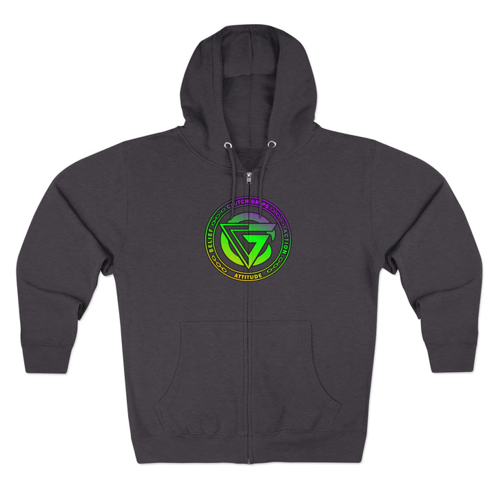 CG LIFT KICK YELLOW GREEN PURPLE FADE/LIFT OR DIE ZIP UP