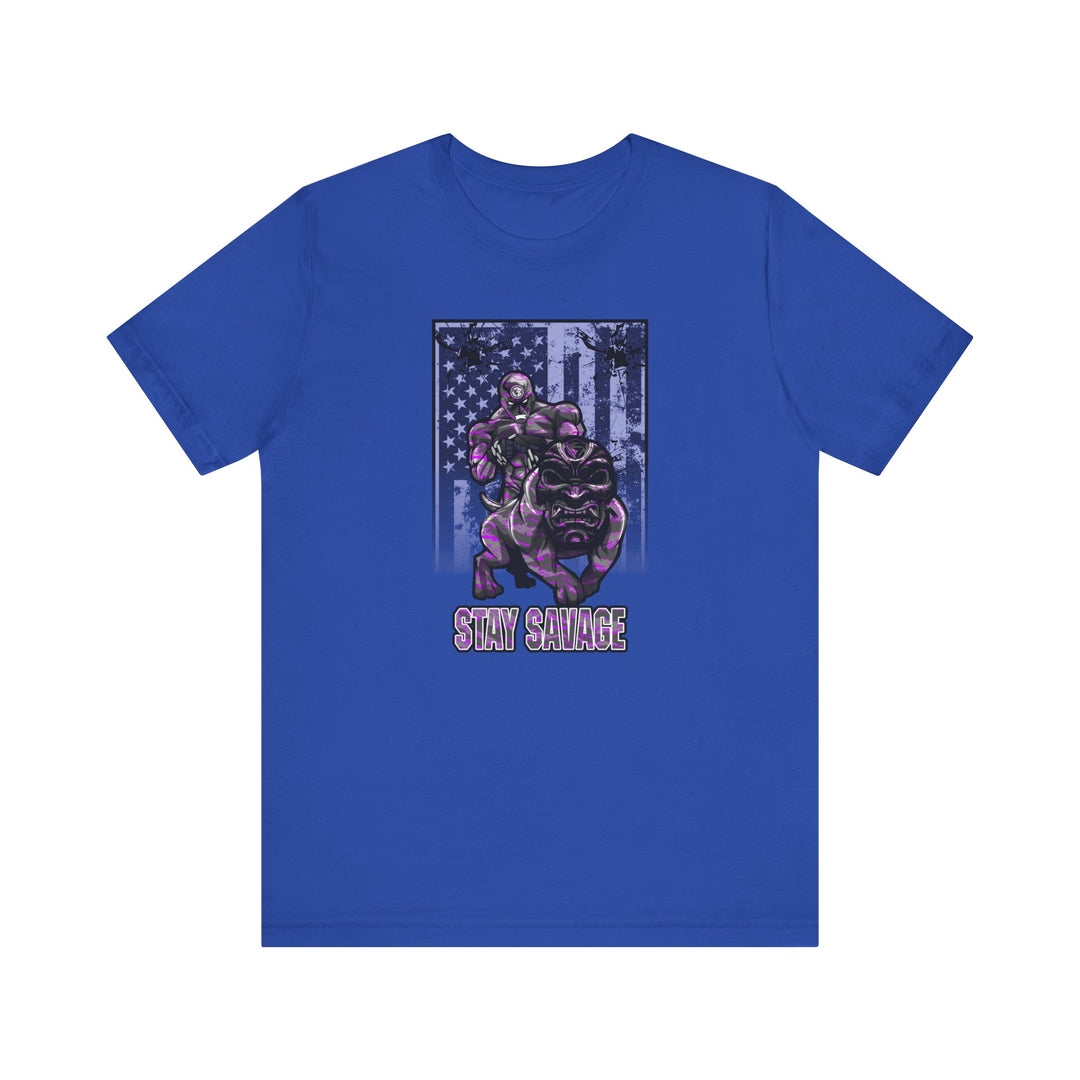 ANGRY DOG FLAG PURPLE GREY CAMO/STAY SAVAGE