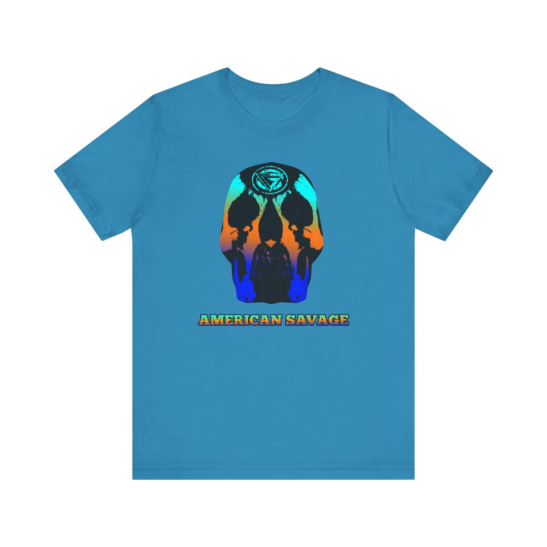 SKULLATOR BLUE ORANGE AQUA  /AMERICAN SAVAGE