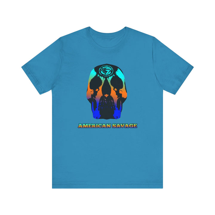 SKULLATOR BLUE ORANGE AQUA  /AMERICAN SAVAGE