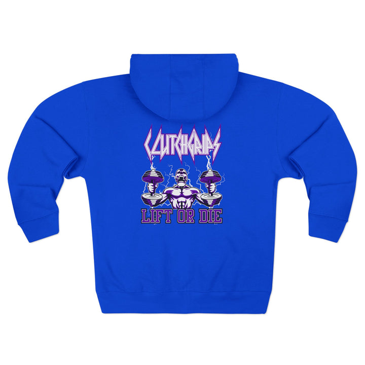 RIDE THE LIGHTNING  PURPLE WHITE /LIFT OR DIE ZIP UP