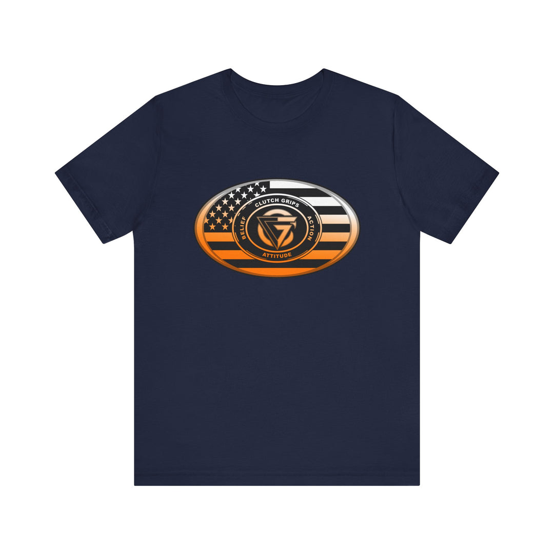 CG LOGO OVAL USA FLAG  ORANGE WHITE  FADE