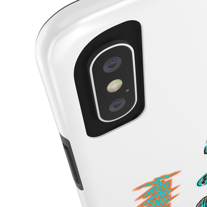 RIDE THE LIGHTNING MIAMI COLORS AQUA ORANGE PHONE CASE/CLUTCHGRIPS