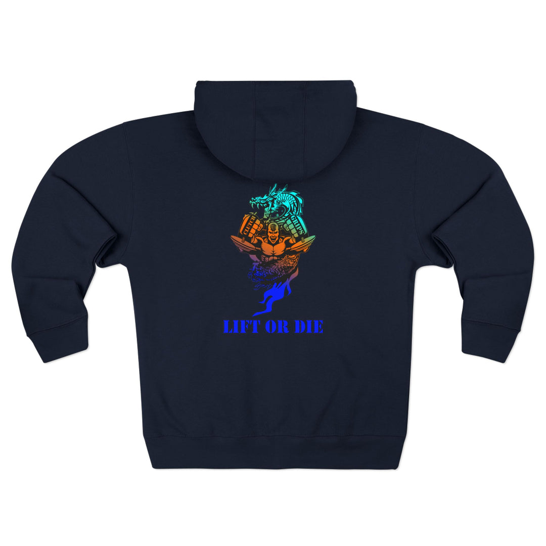 CG MAC SNAP DRAGON BLUE ORANGE AQUA /LIFT OR DIE zip up