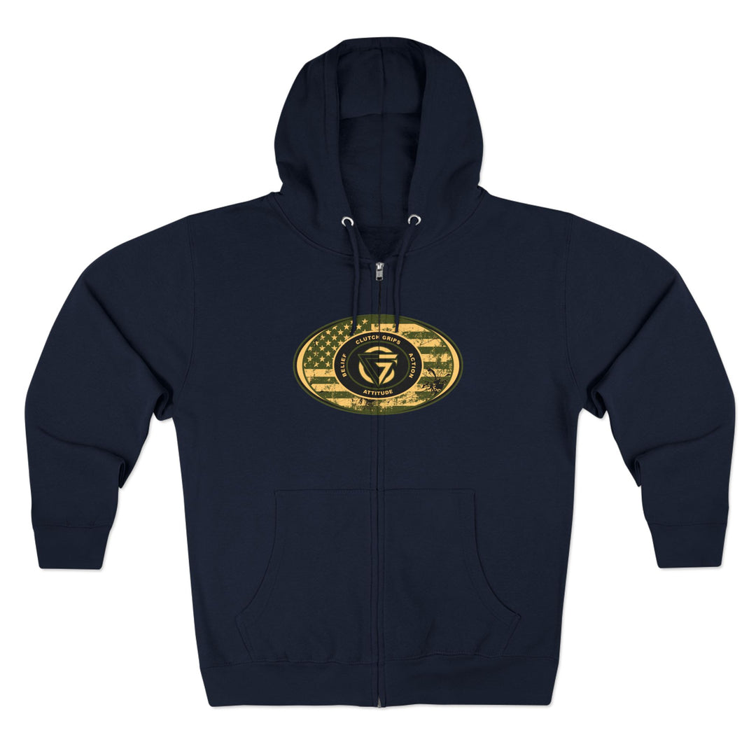CG TIGER FLAME PATRIOT WAR TIGER CAMO /FIGHT FOR IT ZIP UP