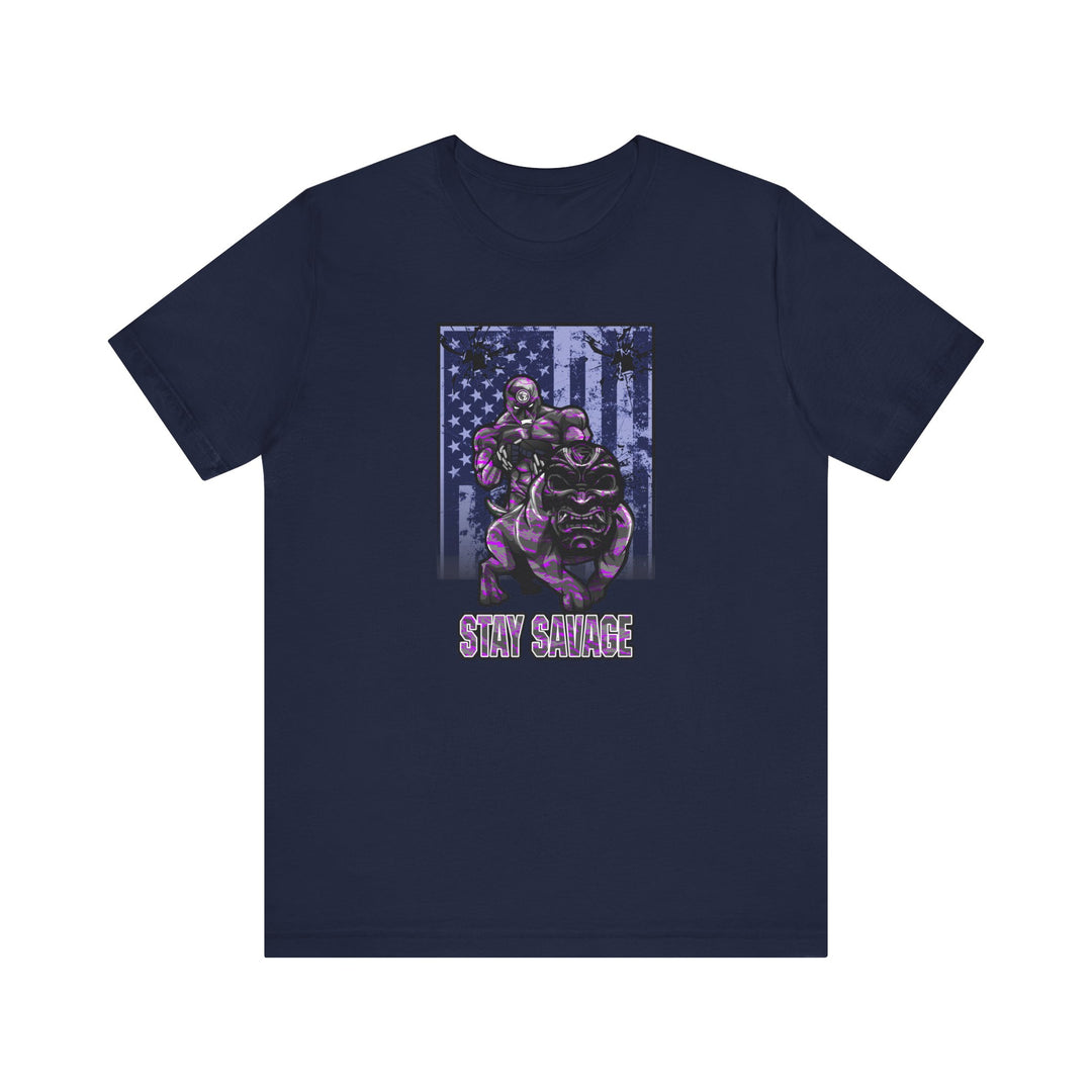 ANGRY DOG FLAG PURPLE GREY CAMO/STAY SAVAGE