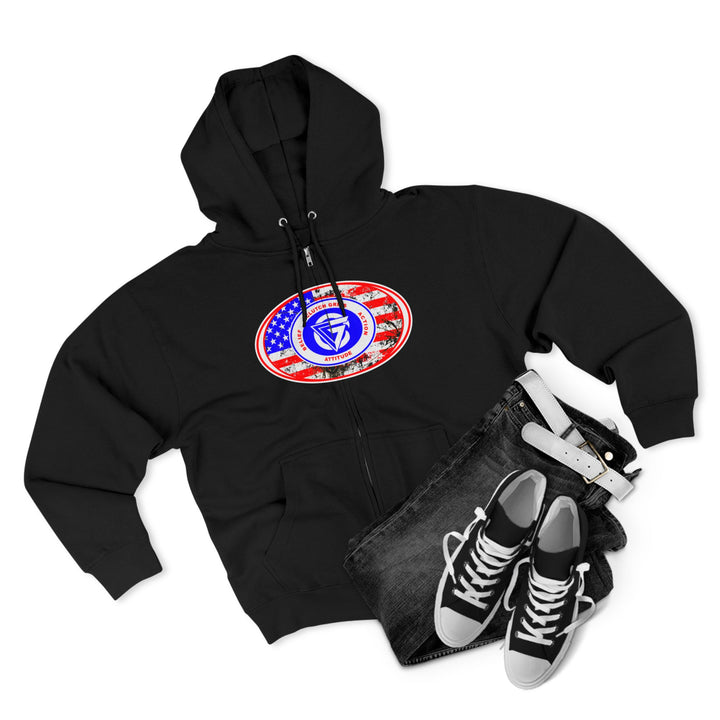 AMERICAN WARRIOR TRIBUTE  RED WHITE BLUE/AMERICAN SAVAGE ZIP UP