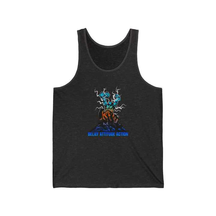 CG CONFIDENCE MAN   BLUE ORANGE AQUA FADE /BELIEF ATTITUDE ACTION
