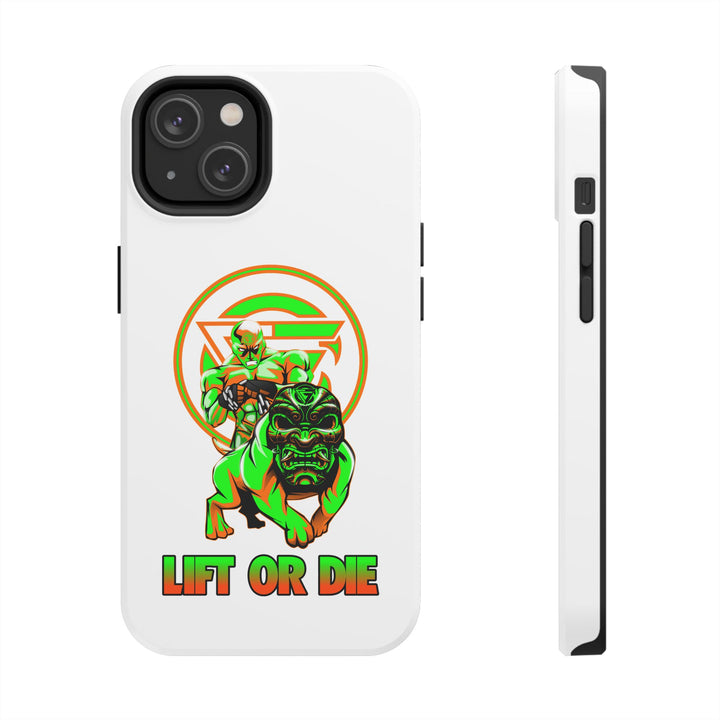 ANGRY DOG ORANGE GREEN PHONE CASE /LIFT OR DIE