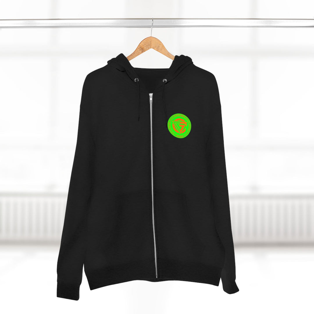 CG TIGER FLAME GREEN ORANGE/LIVE FOR IT ZIP UP