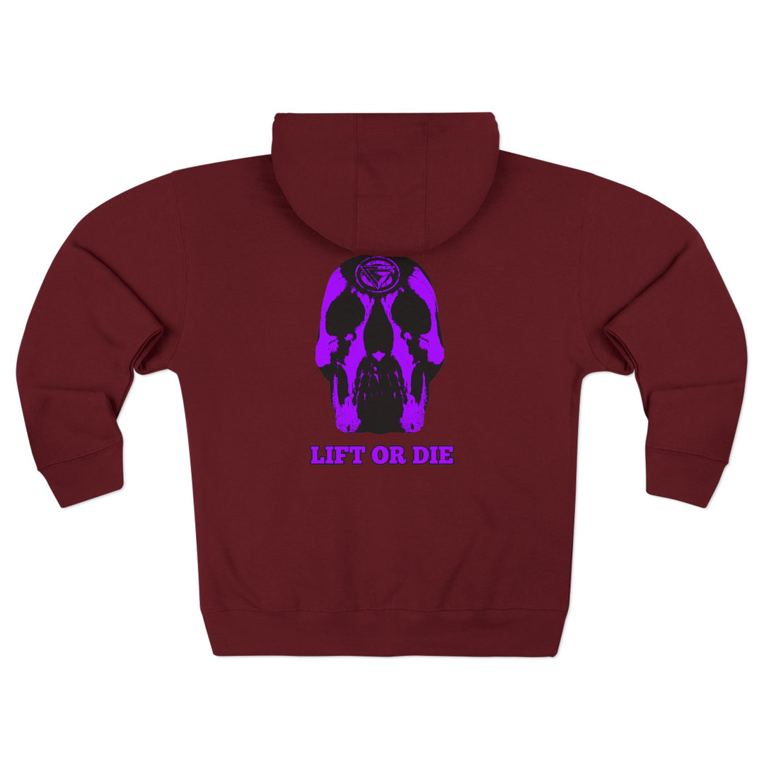 CG SKULL PURPLE NURPLE /LIFT OR DIE ZIP UP