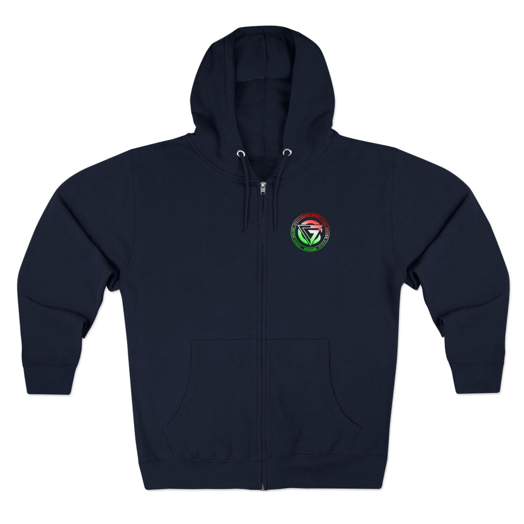 SKULLATOR SGL BELL DRAGON TIGER RED WHITE GREEN FADE/READY FOR WAR ZIP UP