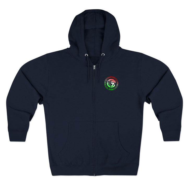 SKULLATOR SGL BELL DRAGON TIGER RED WHITE GREEN FADE/READY FOR WAR ZIP UP
