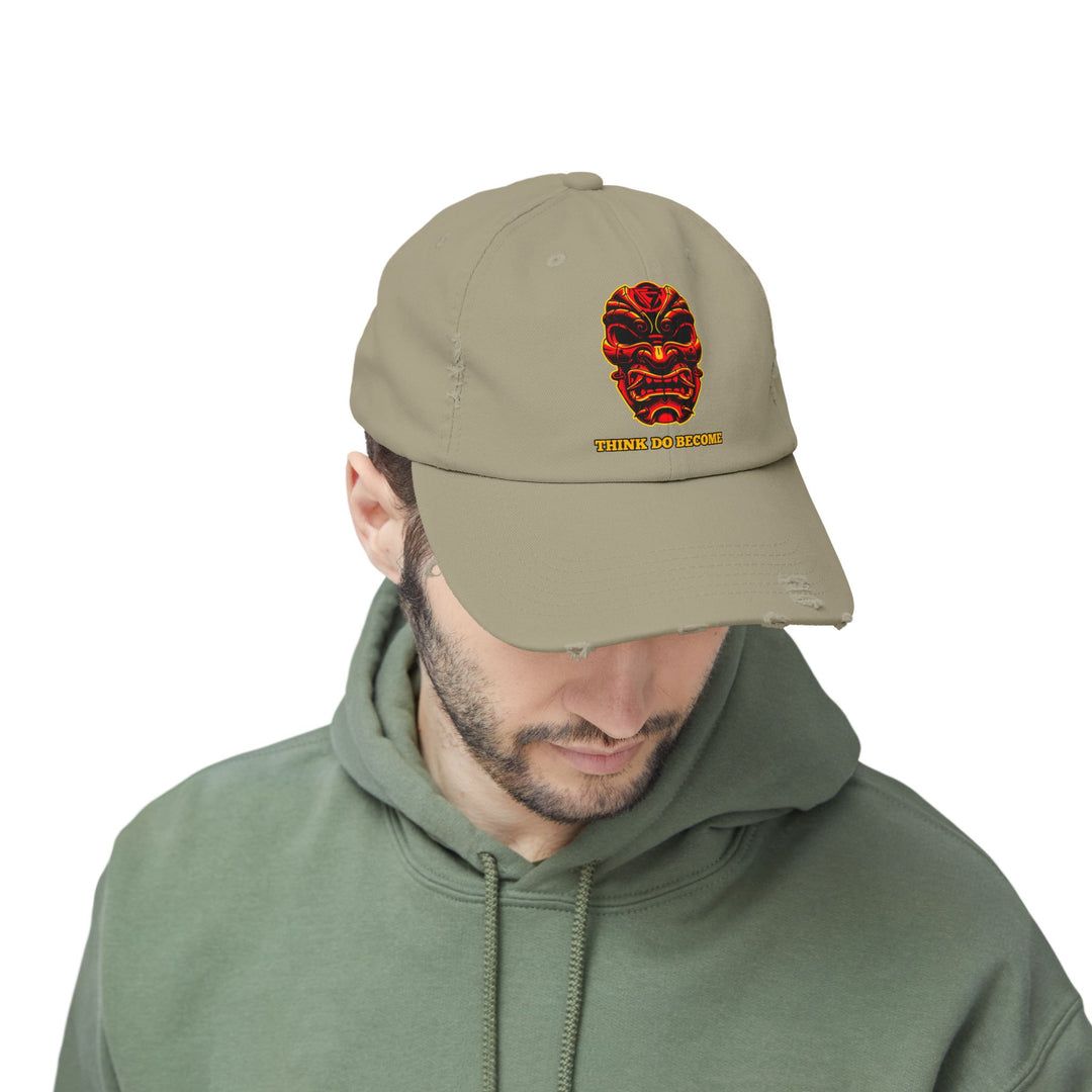 CG SAMURAI MASK RED BLACK GOLD /THINK DO BECOME CAP