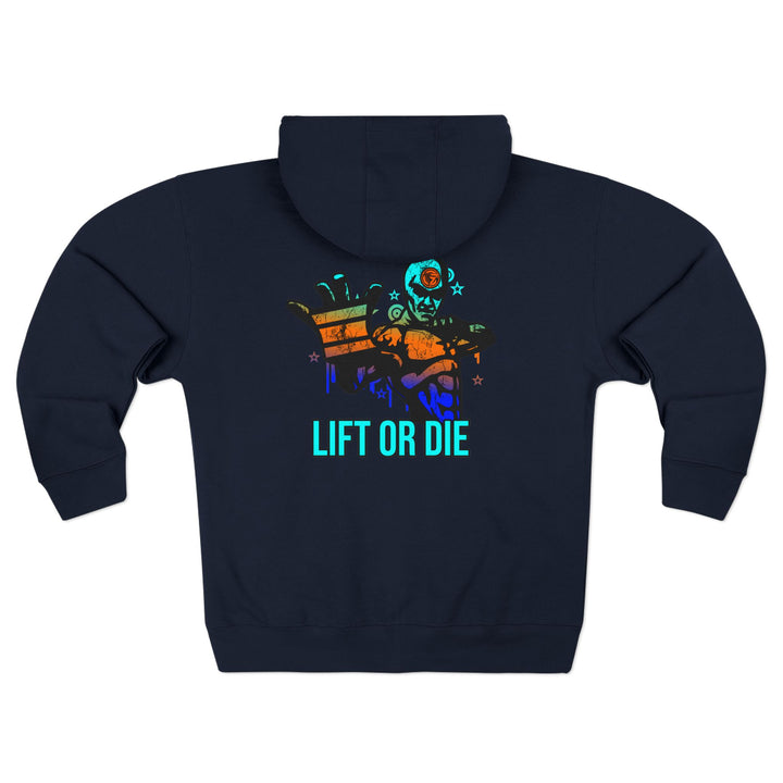 CG MAC MASTER FLASH BLUE ORANGE AQUA FADE /LIFT OR DIE ZIP UP