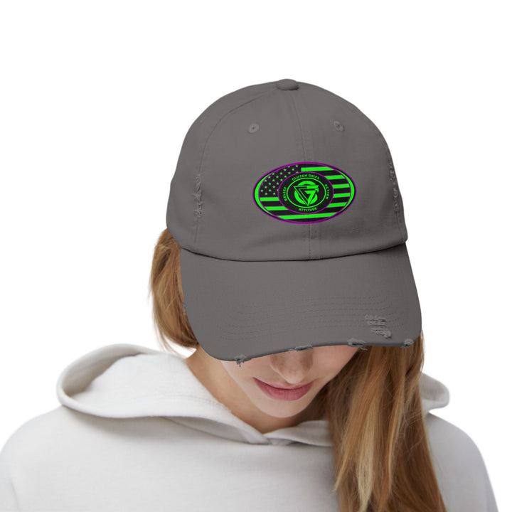 CG PURPLE GREEN FLAG OVAL CAP