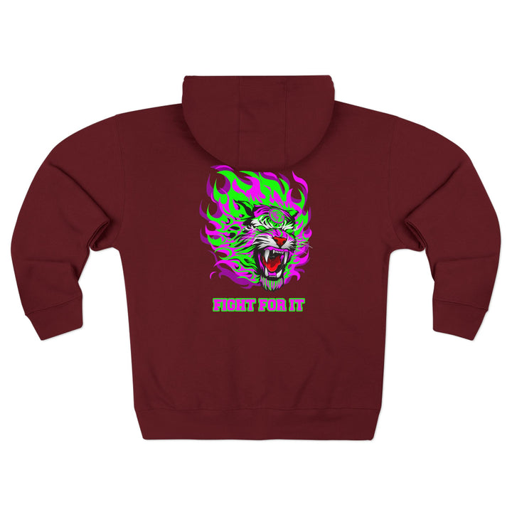 CG TIGER FLAME PURPLE GREEN /FIGHT FOR IT ZIP UP