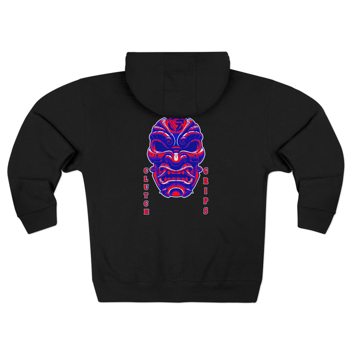 CG SAMURAI MASK RED BLUE/CLUTCH GRIPS ZIP UP