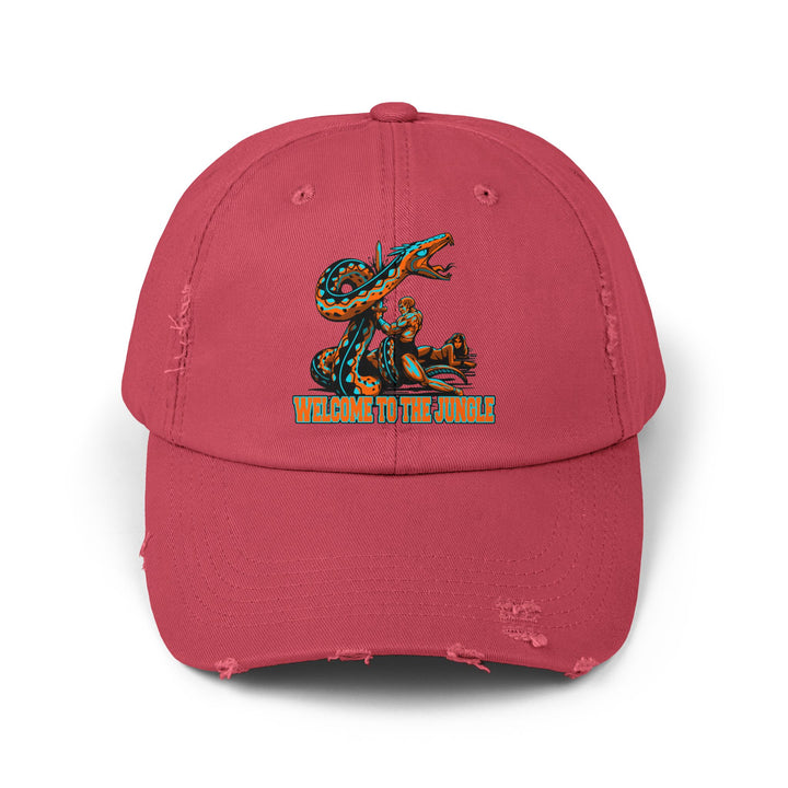 SERPENT SLAYER ORANGE AQUA WELCOME TO THE JUNGLE CAP