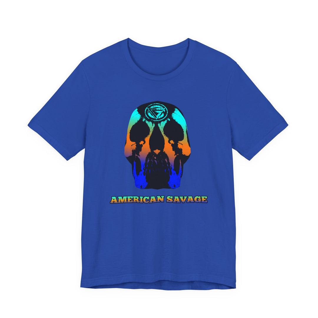 SKULLATOR BLUE ORANGE AQUA  /AMERICAN SAVAGE
