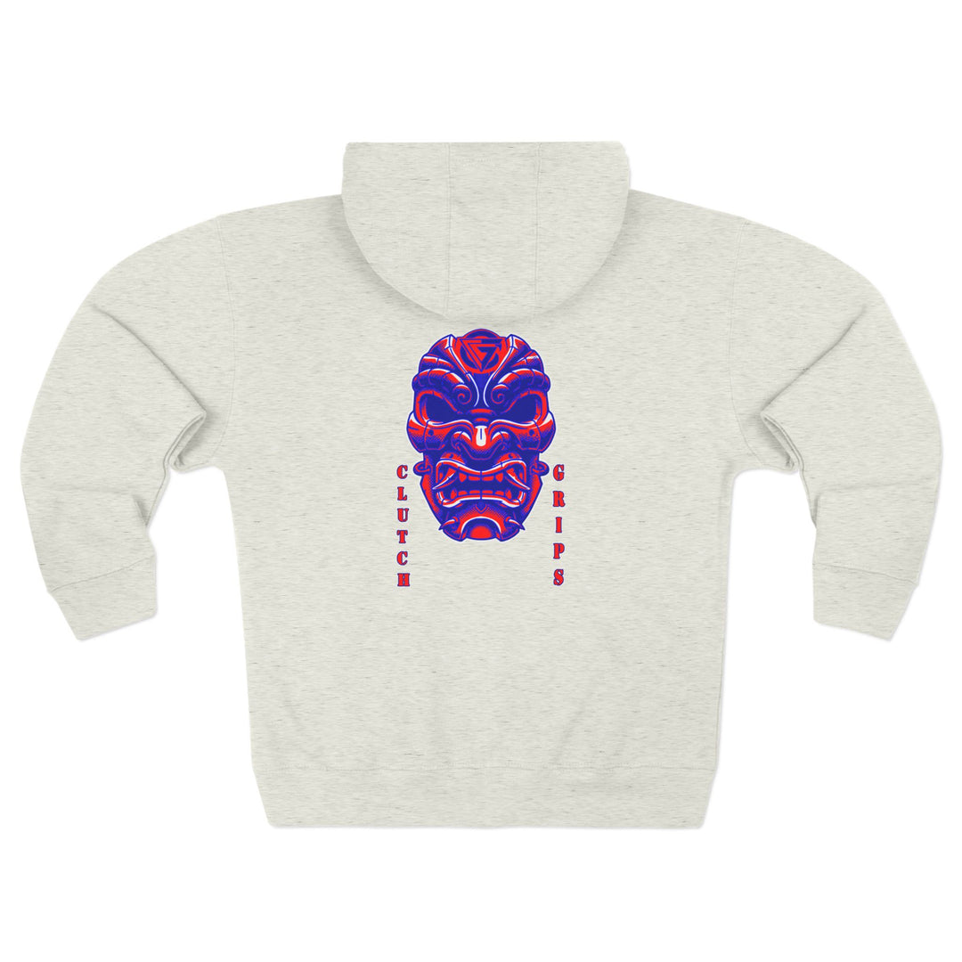 CG SAMURAI MASK RED BLUE/CLUTCH GRIPS  ZIP UP