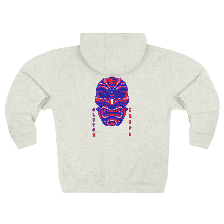 CG SAMURAI MASK RED BLUE/CLUTCH GRIPS  ZIP UP