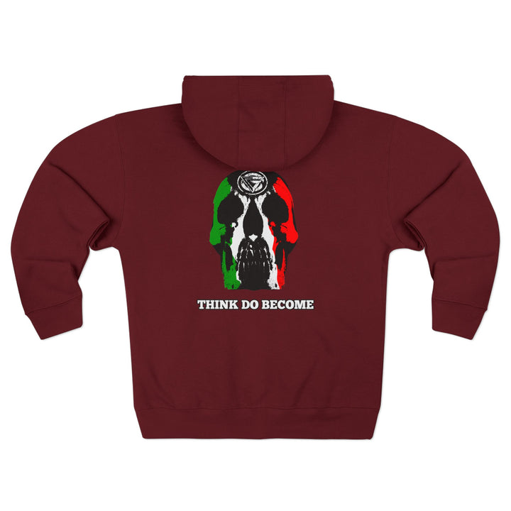 CG SKULL RED WHITE GREEN FADE /THINK DO BECOME ZIP UP