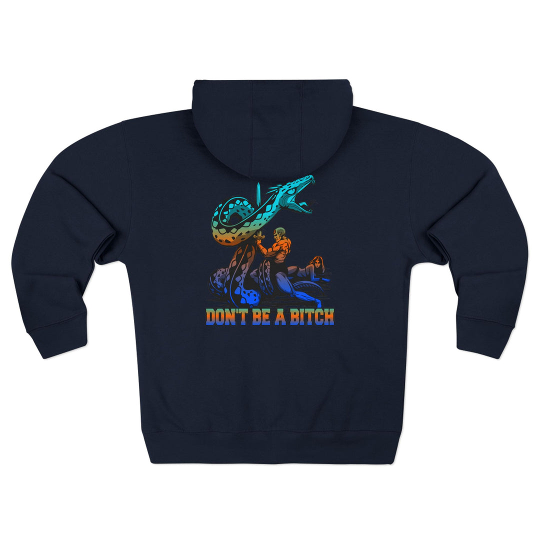 CG SERPENT SLAYER BLUE ORANGE AQUA /DONT BE A BITCH ZIP UP