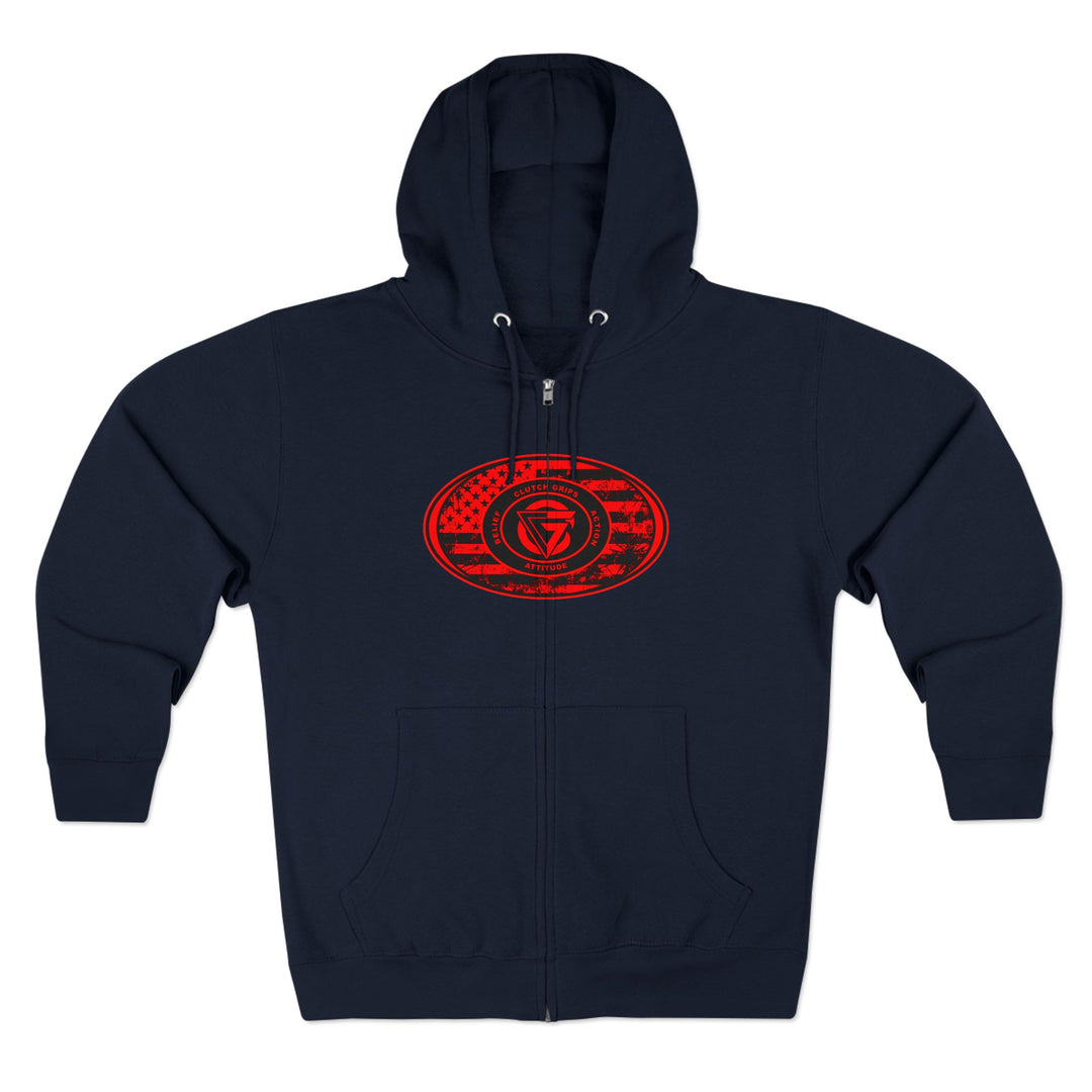 CG  NAVY SEAL TRIBUTE  RIP RED BLACK /AMERICAN SAVAGE ZIP UP