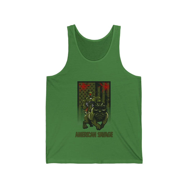 ANGRY DOG ARMY GREEN TANK FLAG/AMERICAN SAVAGE