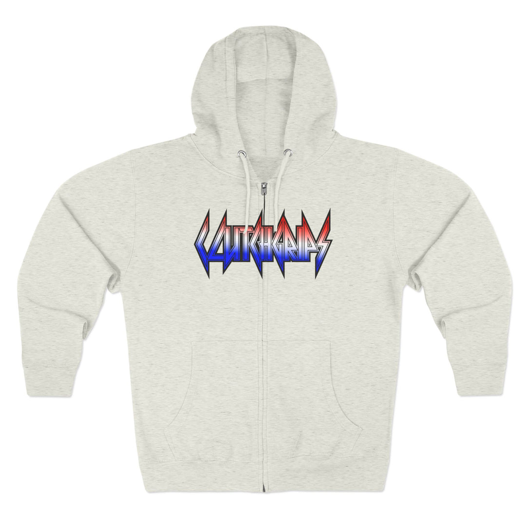 TIGER FLAME RED WHITE BLUE FADE /READY FOR WAR ZIP UP